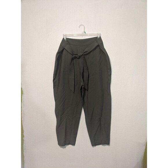Womens Leith 2X Green Utility Pants High Waist Belt Ankle Length - Picture 13 of 16
